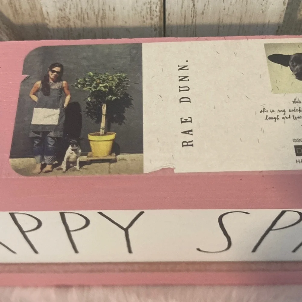 Rae Dunn Pink 'Happy Spring' Sign